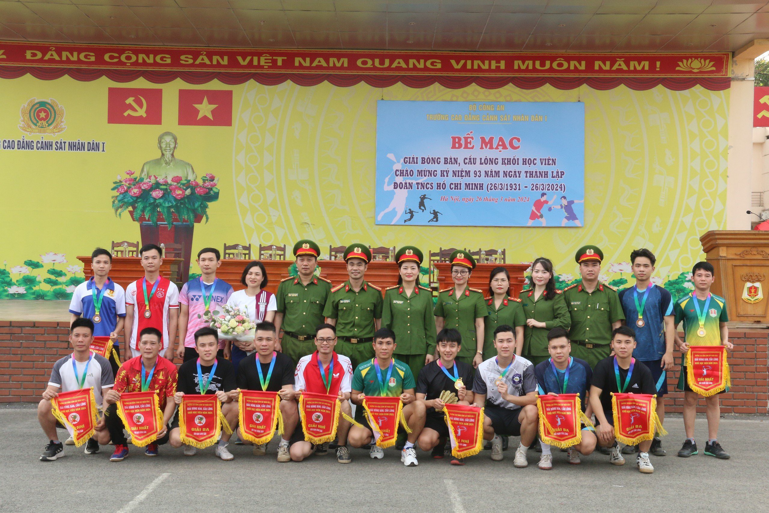 Bế mạc Giải cầu lông, bóng bàn khối học viên chào mừng kỷ niệm 93 năm Ngày thành lập Đoàn TNCS Hồ Chí Minh (26/3/1931 - 26/3/2024)